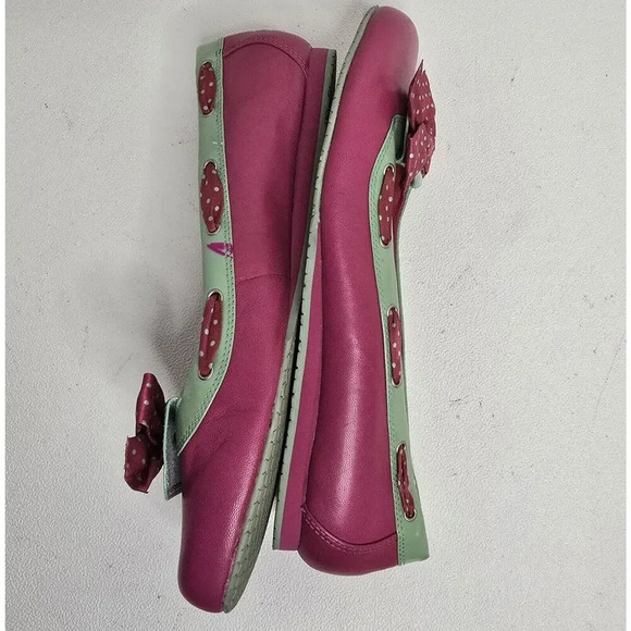 Donald Pliner Fancy Fuchsia Ballet Flats Slip-On Bow Fuchsia/Green 9.5 B - Picture 5 of 9